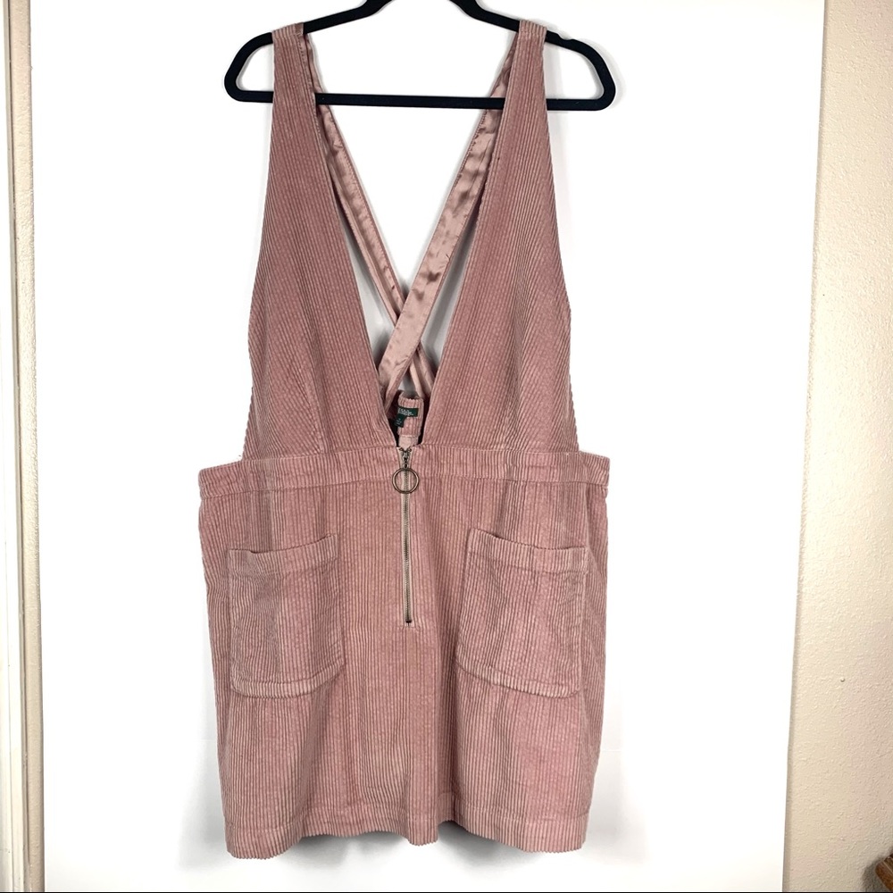 Wild Fable Pink Ribbed Corduroy Overall Dress